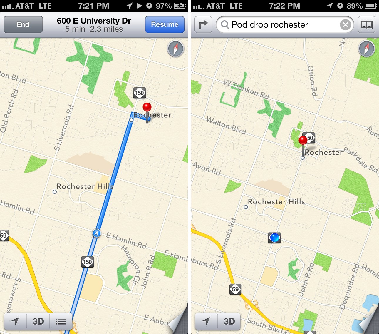 iOS 6 Maps directions differences