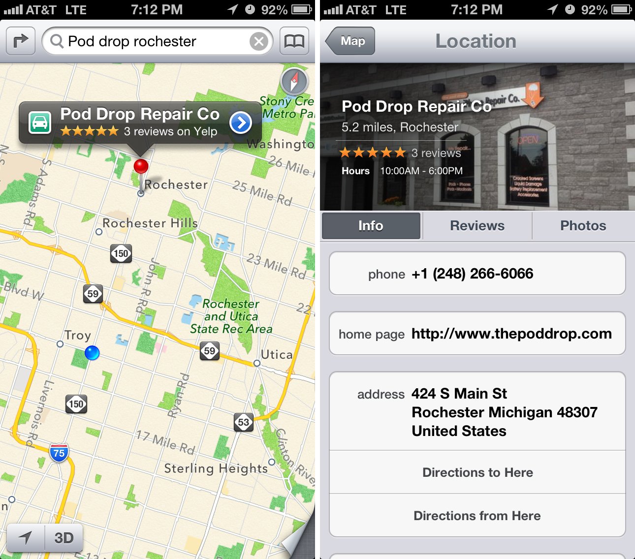 iOS 6 maps user interface