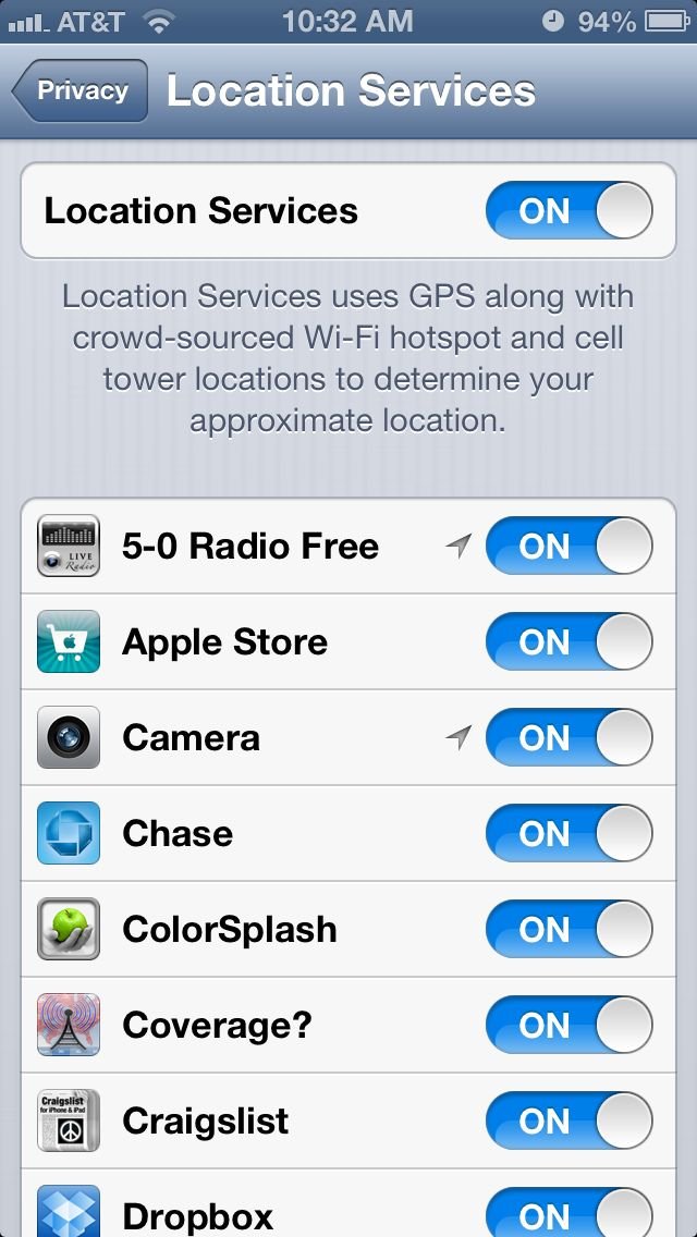 iphone 5 locations