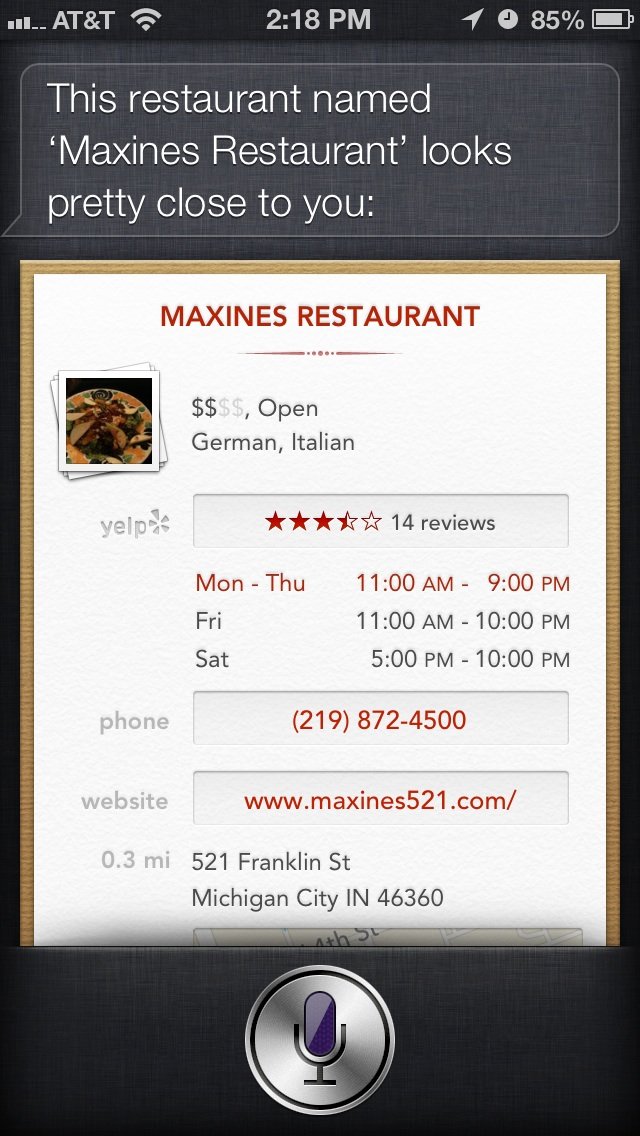restaurant pricing etc siri