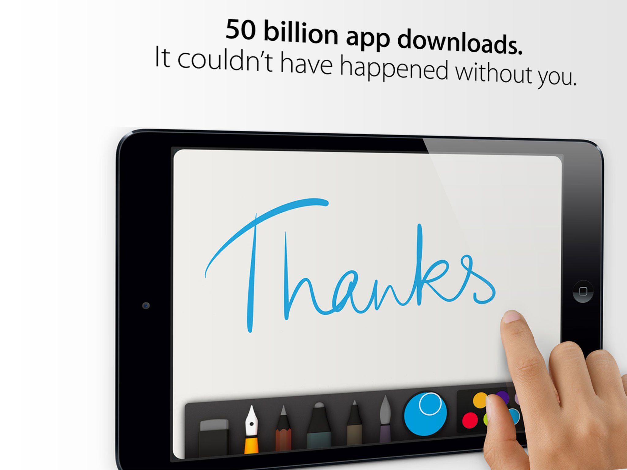 Apple announces 50 billion app downloads. For real.
