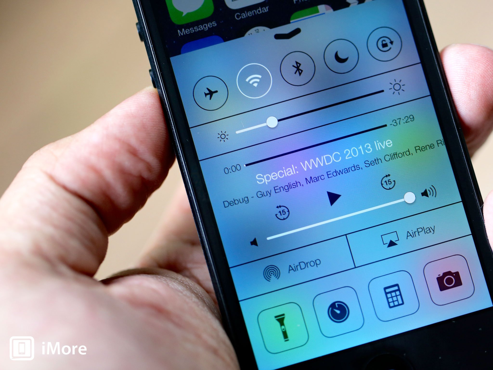 Control Center provides one-swipe access to to all your settings and media controls from anywhere on your iPhone (or iPad)