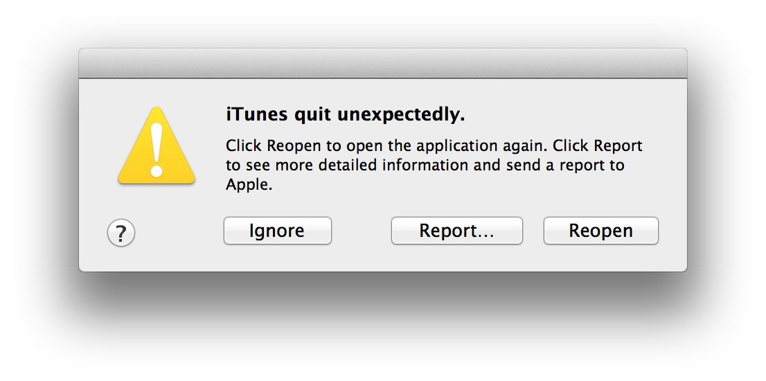 iTunes quit unexpectedly - quelle surprise