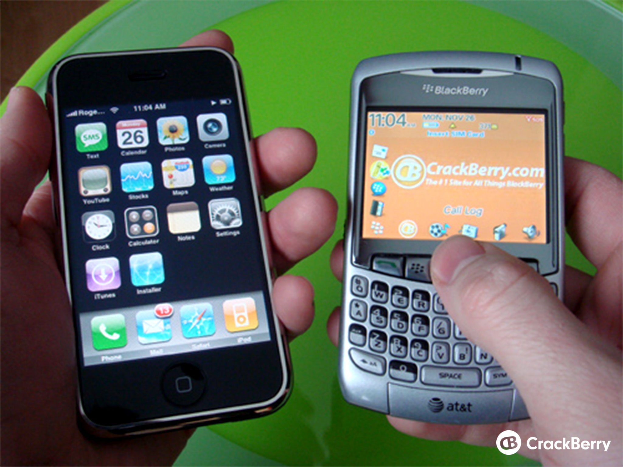 iPhone and BlackBerry