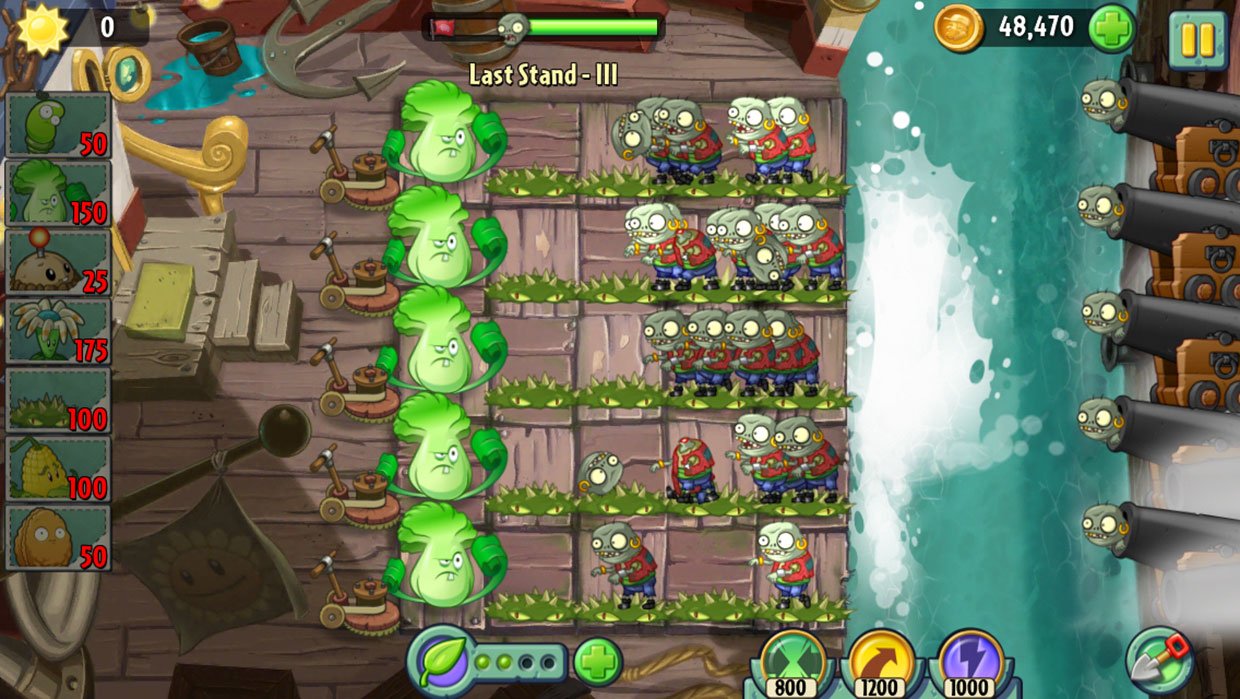 Use Bonk Choy and Spikeweeds to survive Pirate World