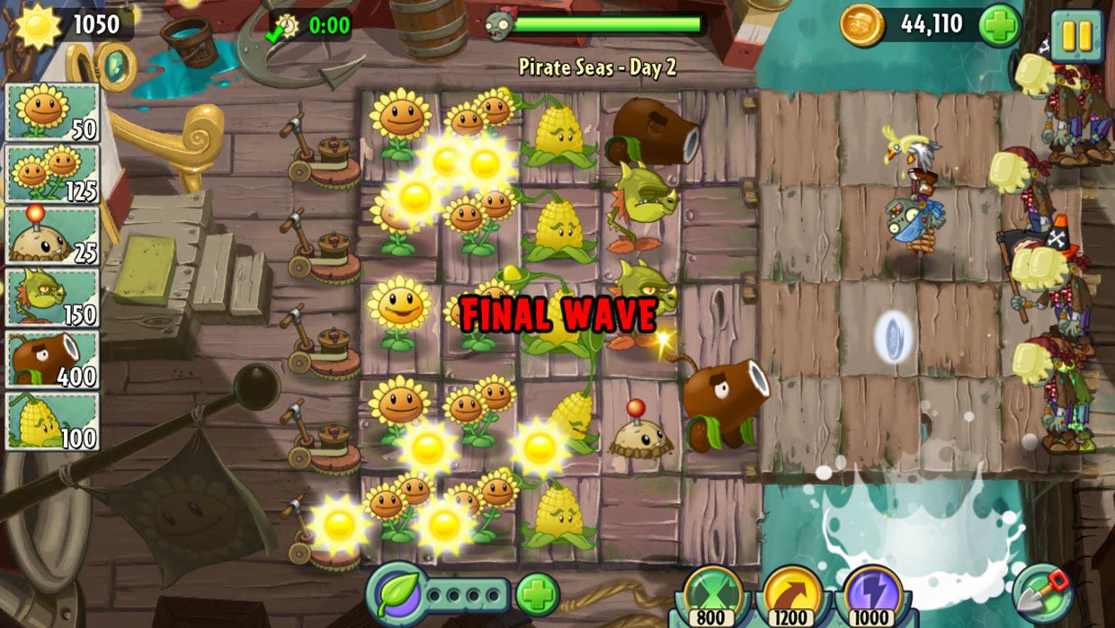 Use Kernel-pults plants vs. Seagull Zombies 