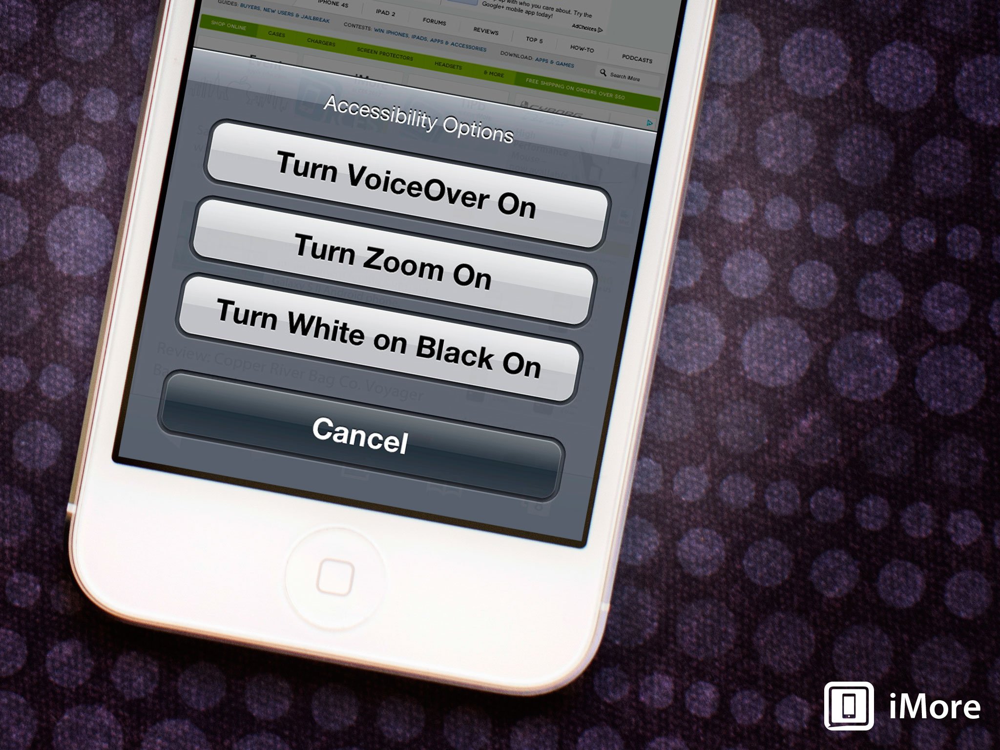 How to quickly get to zoom, voice over, and accessibility options