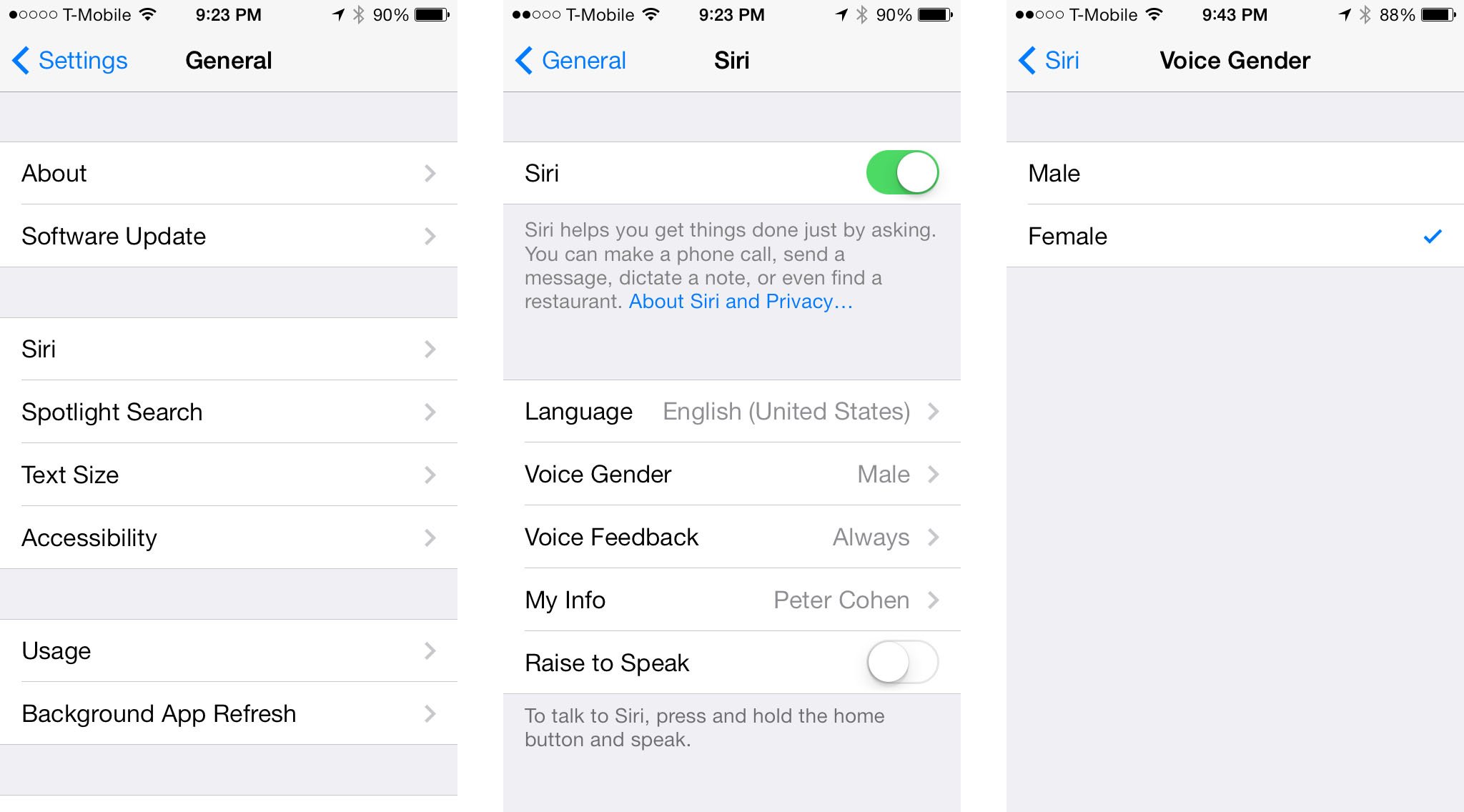 How to give Siri a sex change in iOS 7