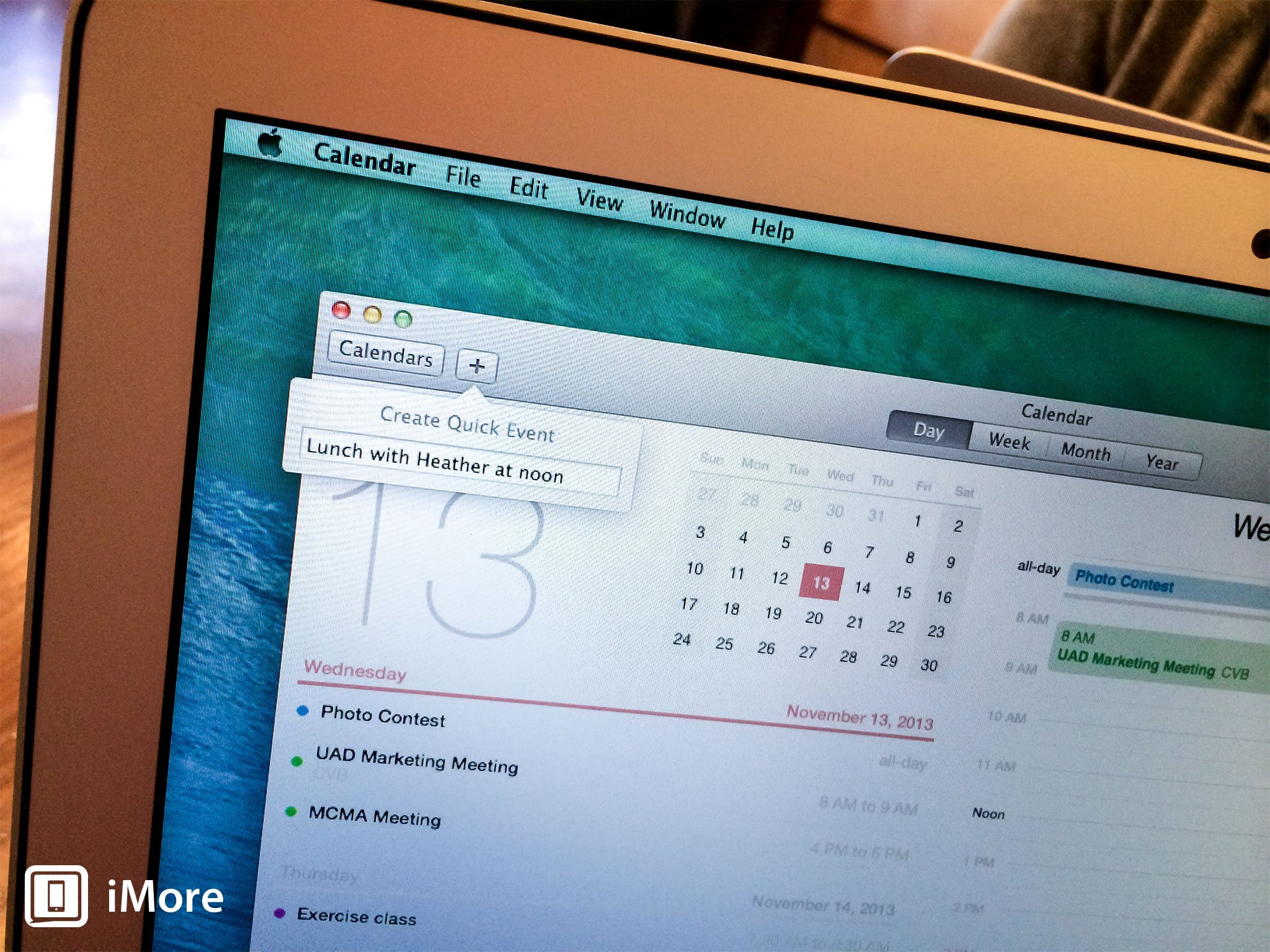 How to add an event using natural language in the Mac OS X Calendar app 