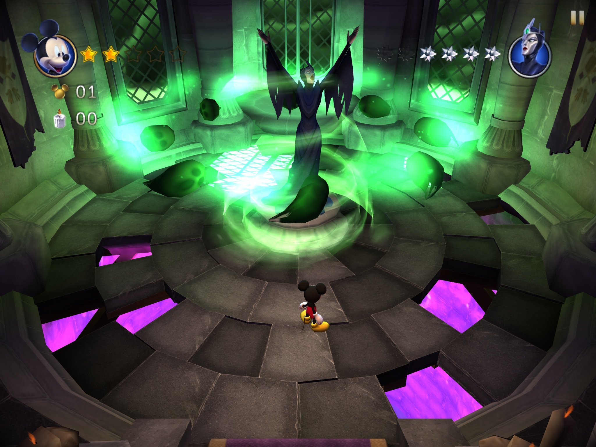 Castle of Illusion tips, tricks, and cheats: Defeating Mizrabel: Attacks after each spell
