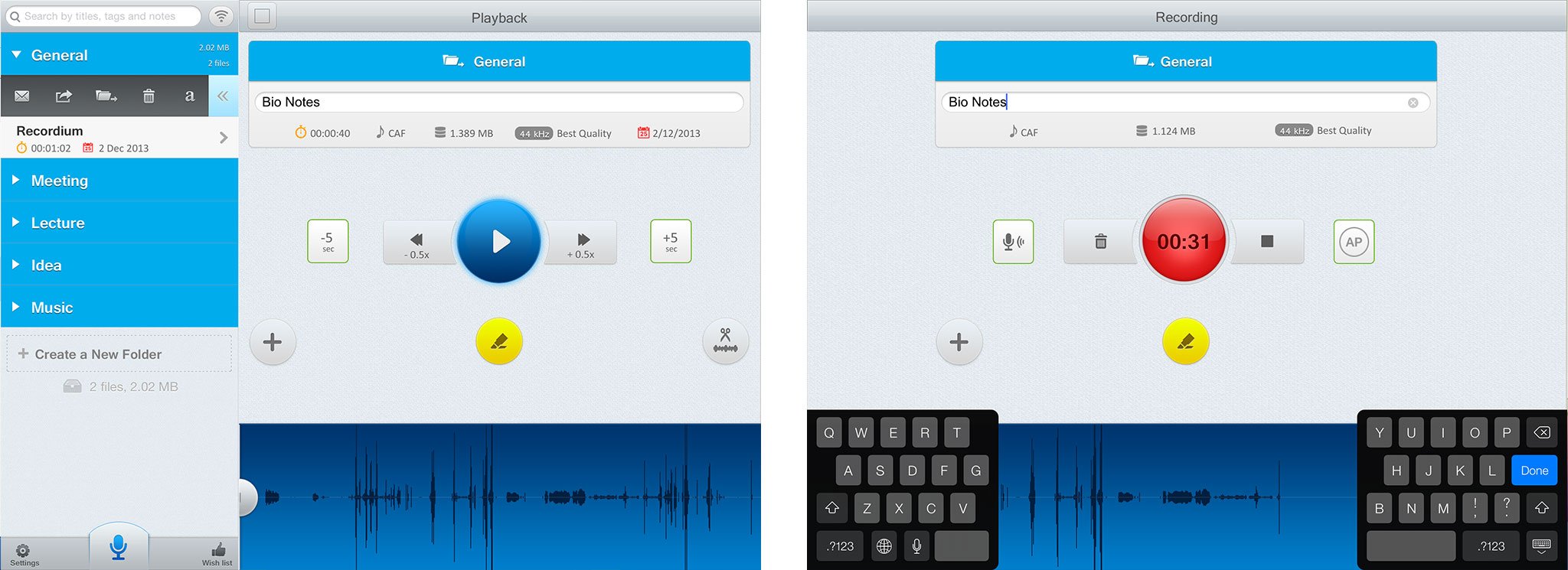 Best voice memo apps for iPad: Recordium