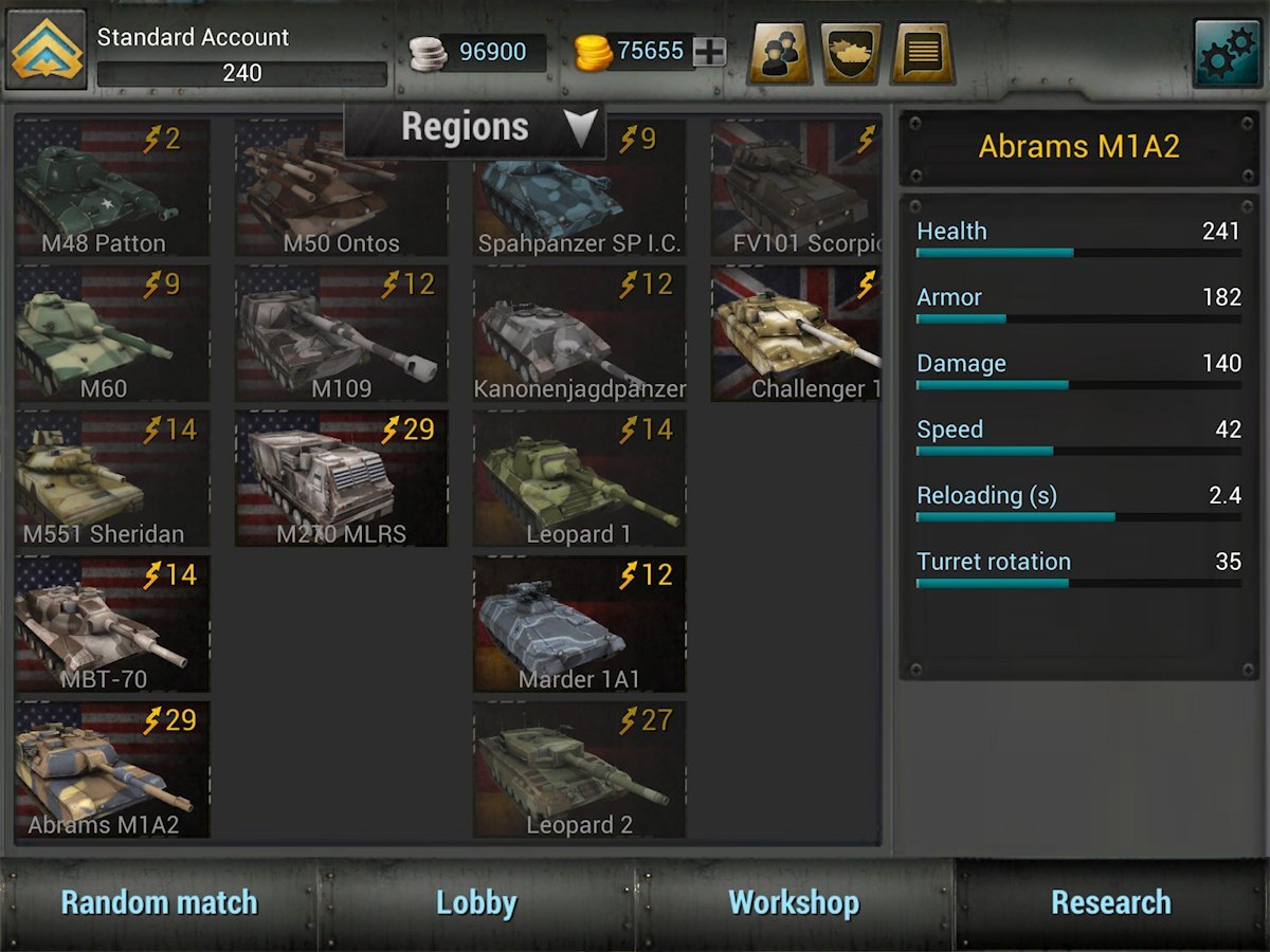Tanktastic tank select