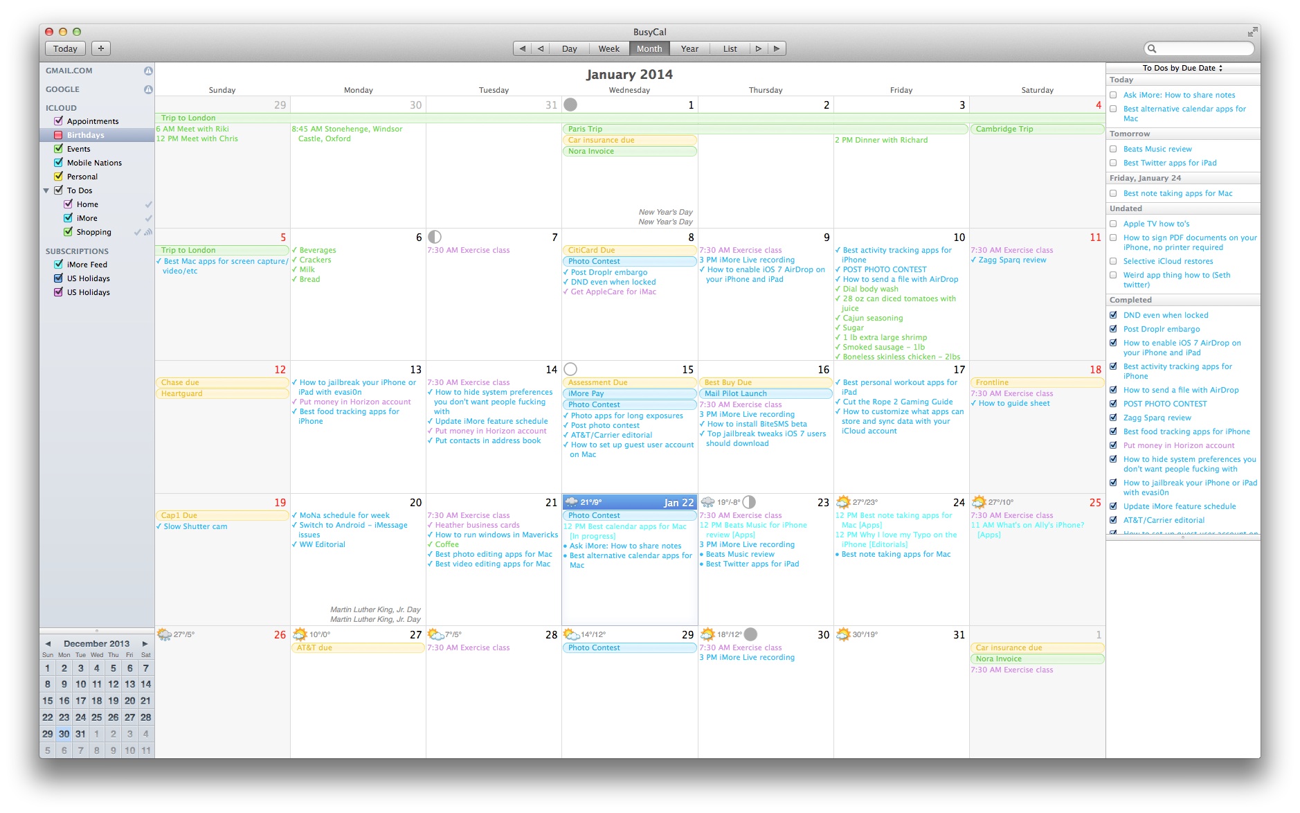Best alternative Calendar apps for Mac: BusyCal