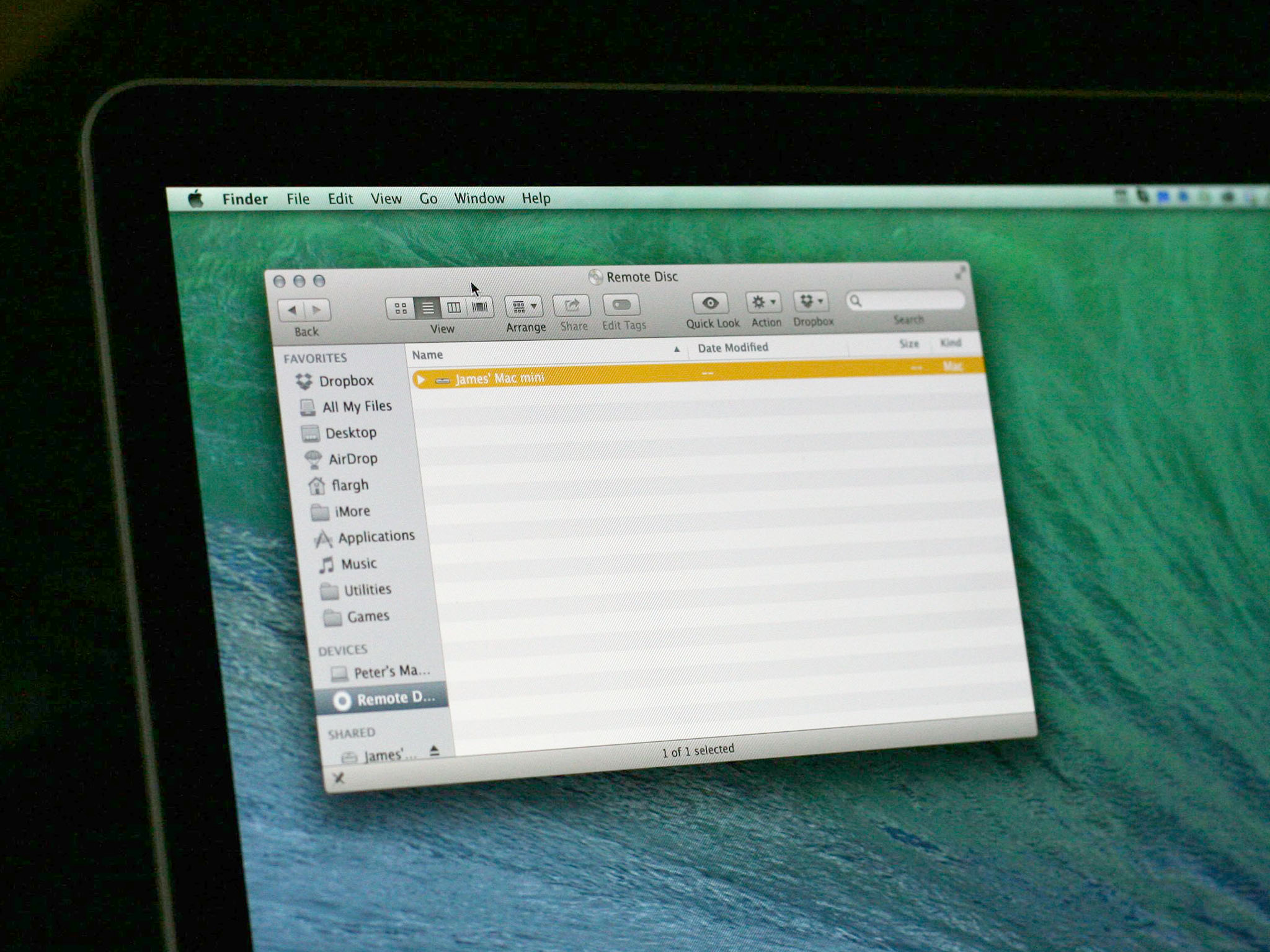 How to use Remote Disc in Mavericks