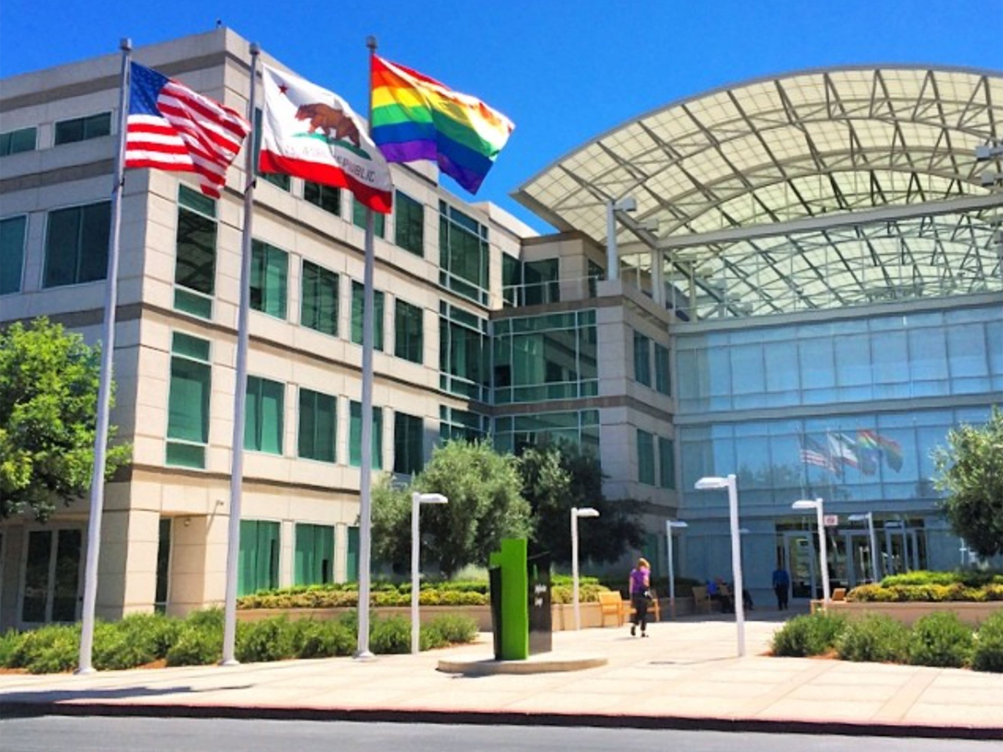 Apple headquarter pride flag