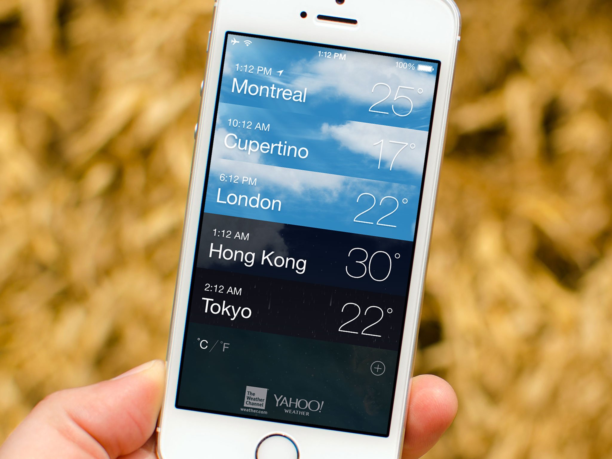 Weather app on iPhone 5s