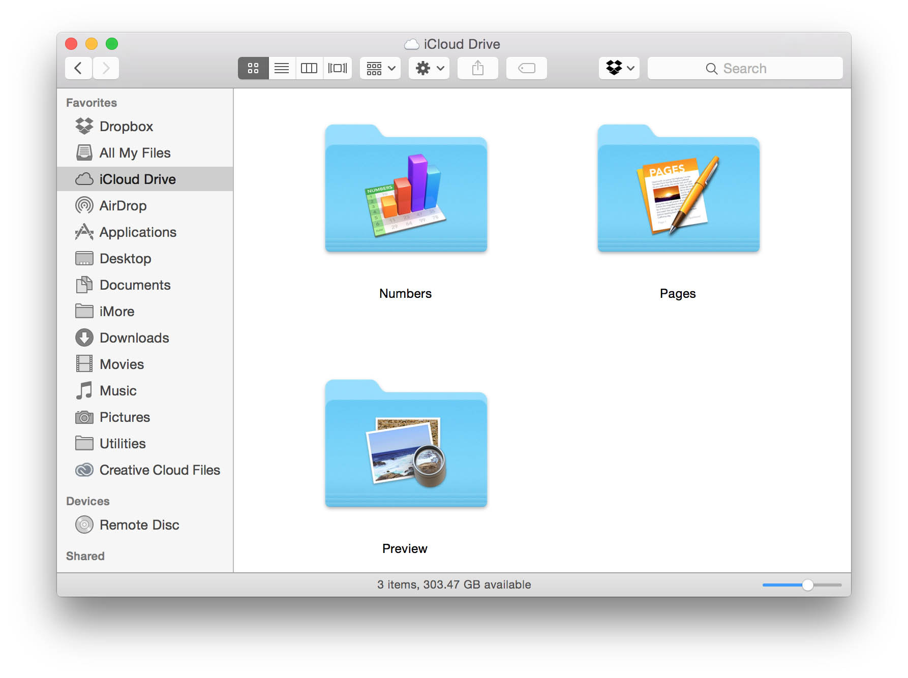 OS X Yosemite iCloud Drive