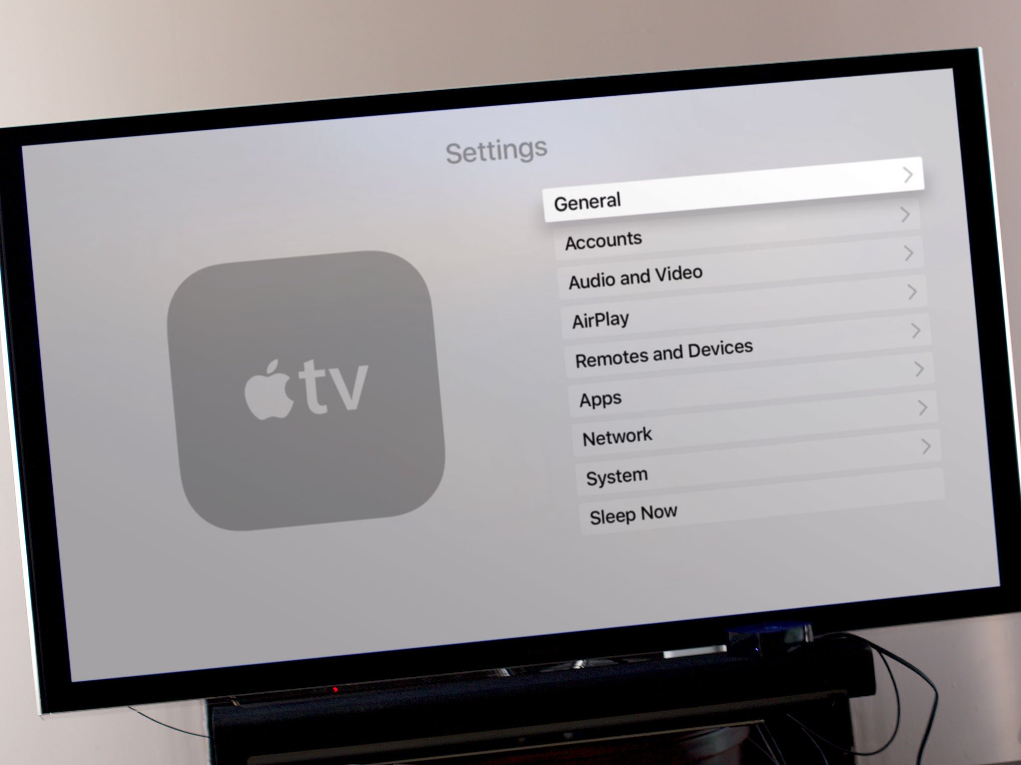 Apple TV settings