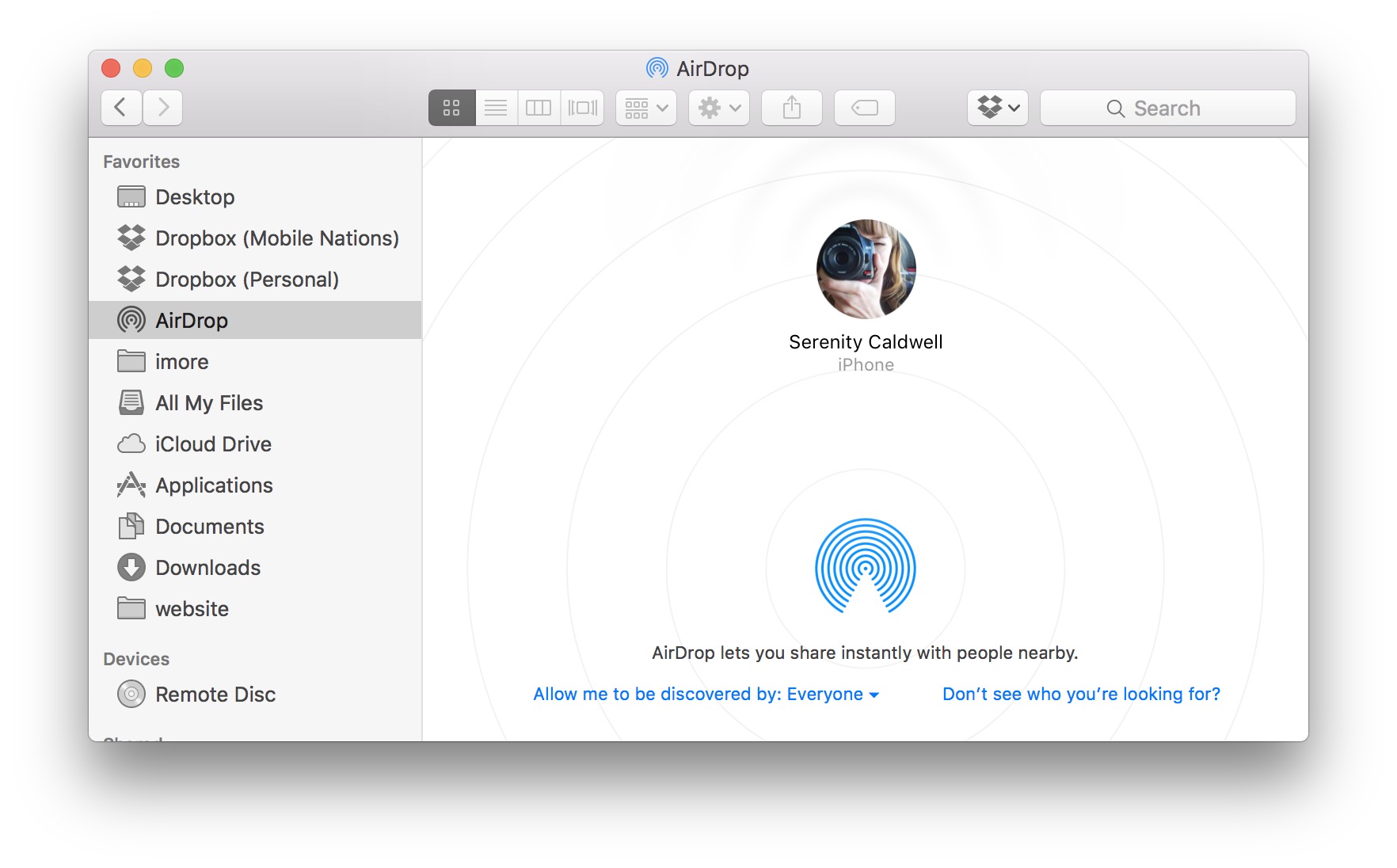 Transfer photos from mac to iphone by showing how to use AirDrop to transfer photos from your Mac to iPhone or iPad by showing steps: Open Finder on your Mac, then click AirDrop in the sidebar. Your iPhone or iPad should show up there.