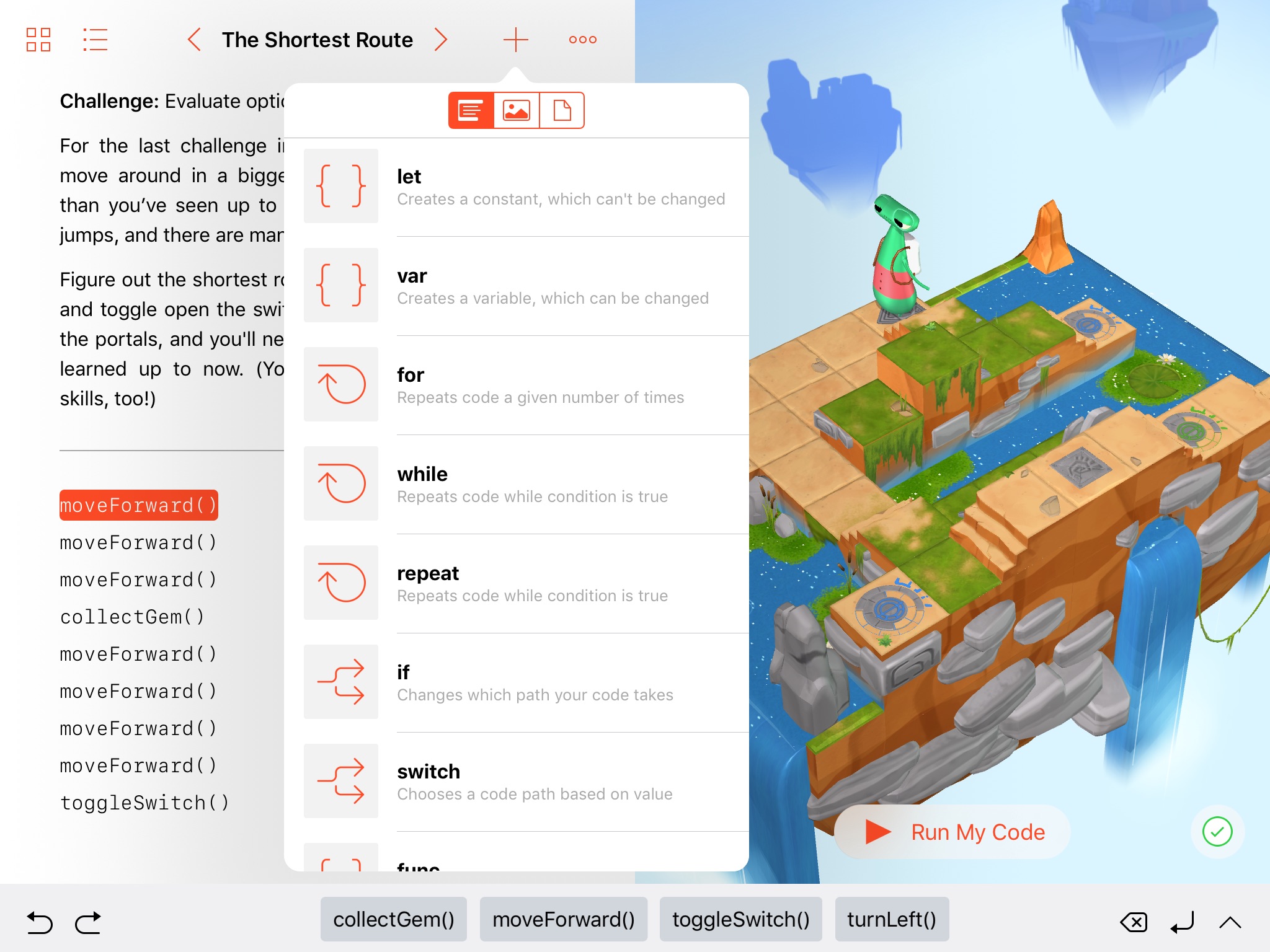Swift Playgrounds tools.