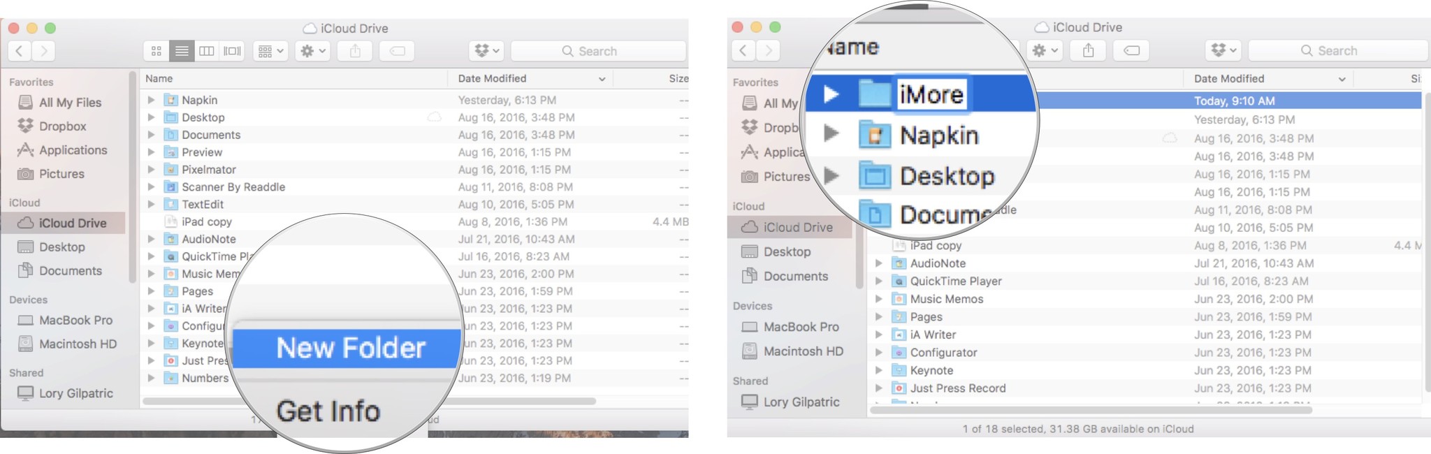 How to manually create a folder on Mac: Right click, Click on New Folder, Enter folder name.