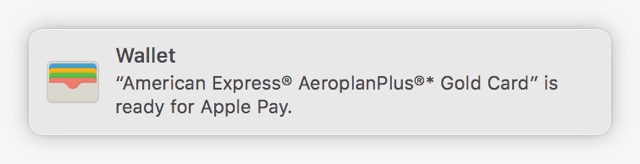 Apple Card notification on Mac