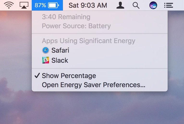 Résoudre les problèmes de batterie sur MacBook Pro en affichant la barre de menus de la batterie MacOS