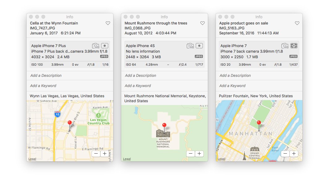 Location data on iPhone and Mac
