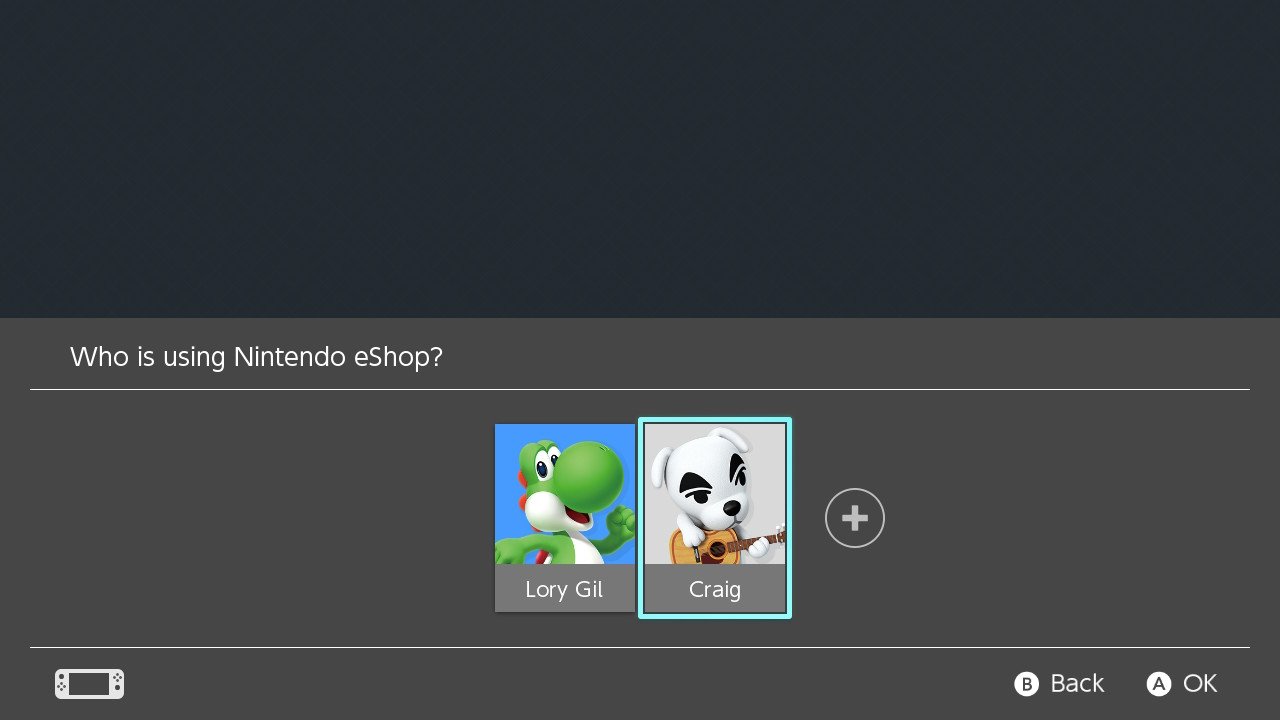 How to switch to another Nintendo Account in the eShop on your Switch: Select the user profile you want to make purchases with in the eShop