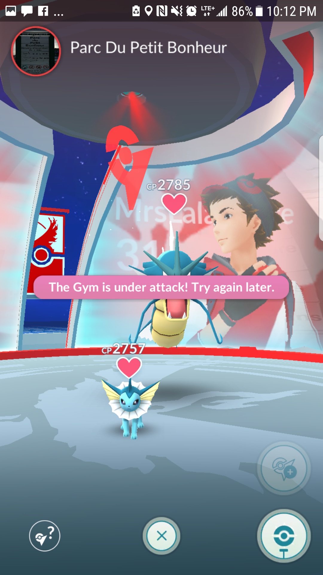 Pokemon Go Gym under attack
