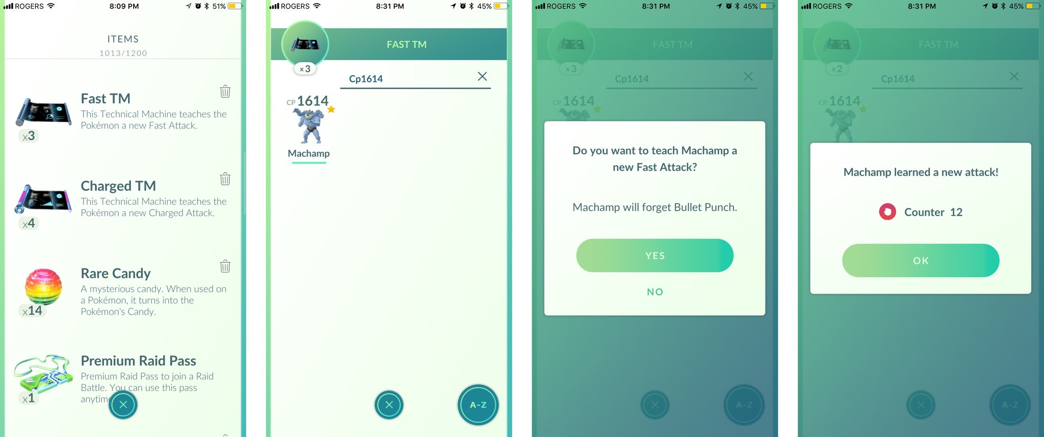 Pokemon Go how to use TMs