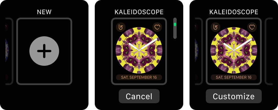 watchOS создает пользовательское лицо калейдоскопа