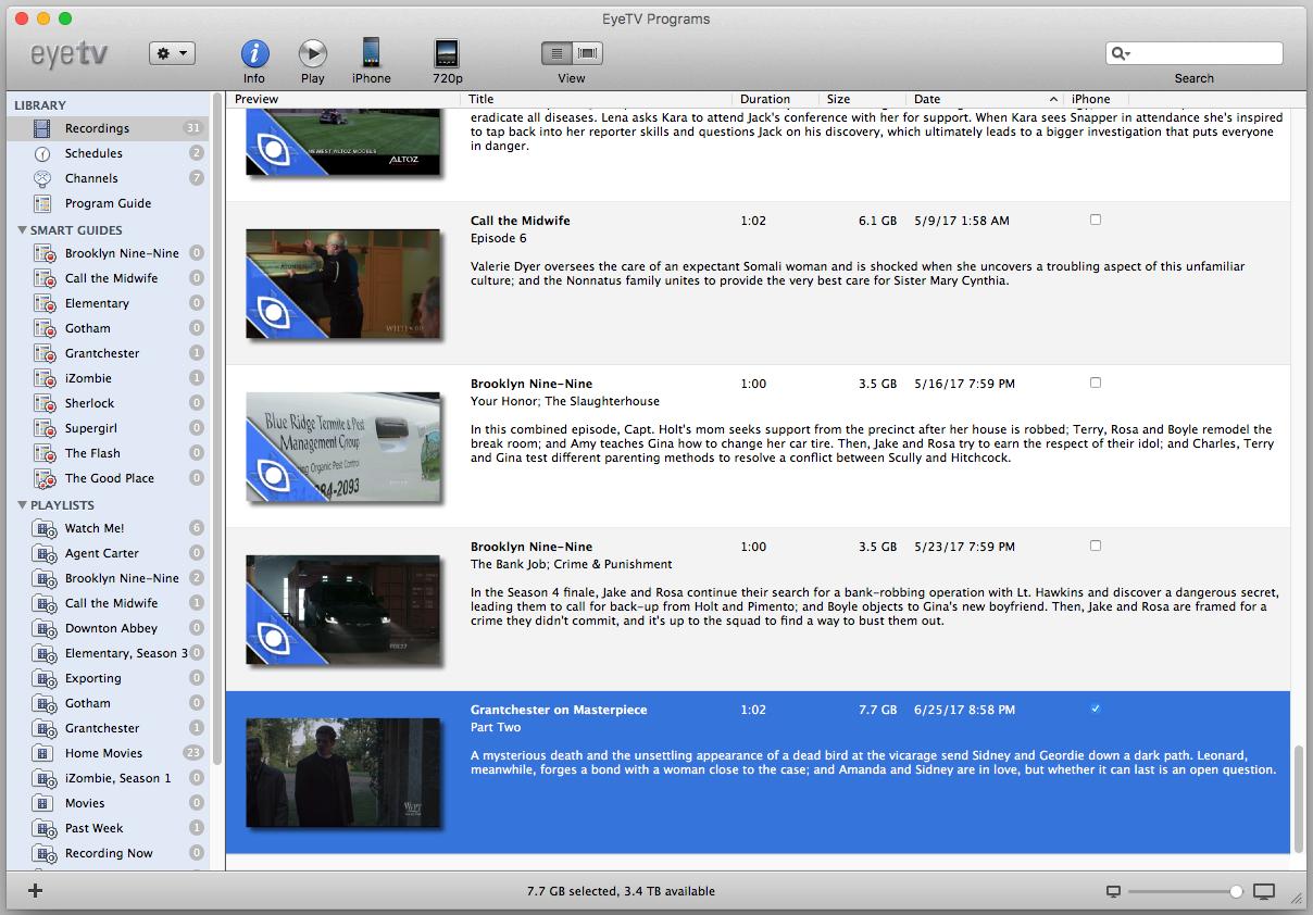 EyeTV's interface is clear and usable, but also dated.