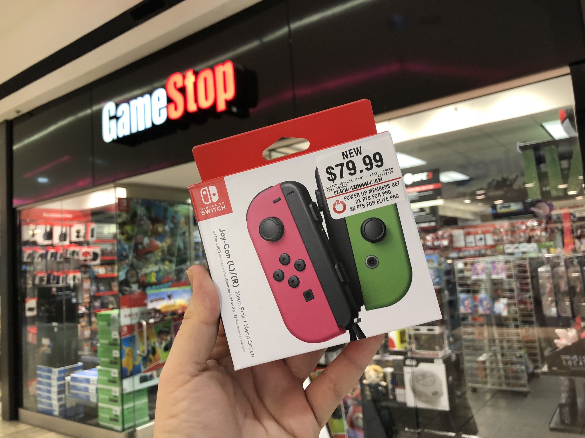 Splatoon Themed Neon Pink And Neon Green Nintendo Switch Joy Cons