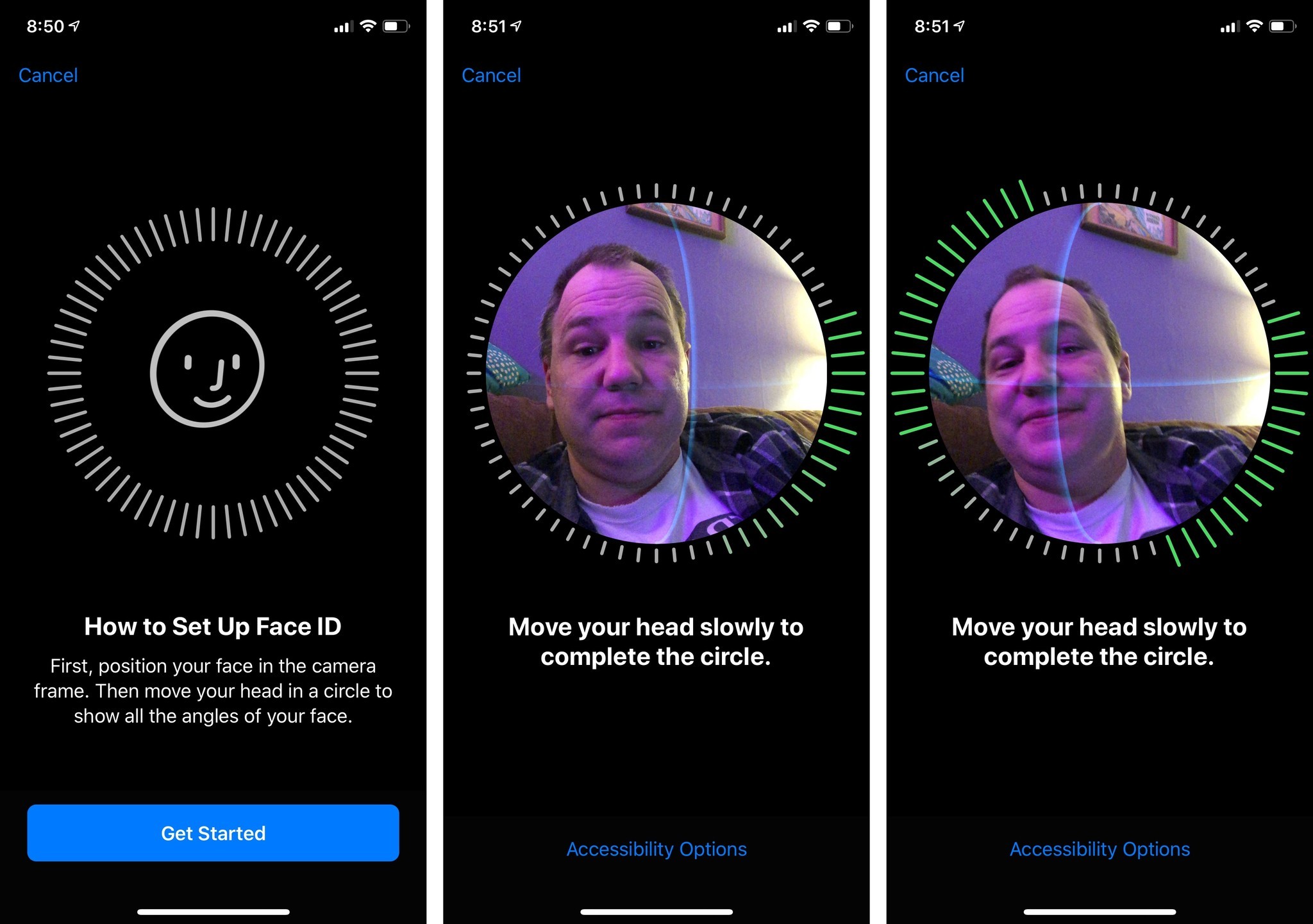 Setting up Face ID on iPhone