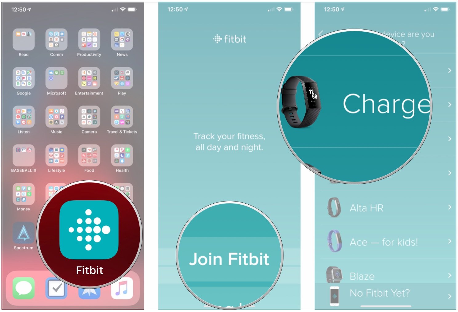 Join Fitbit app screen