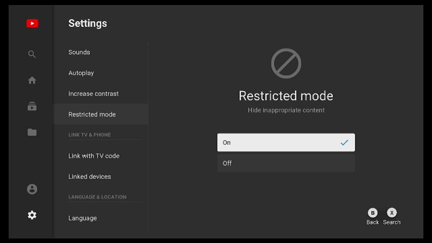 Restrict YouTube content on Switch by showing YouTube Restricted Mode on