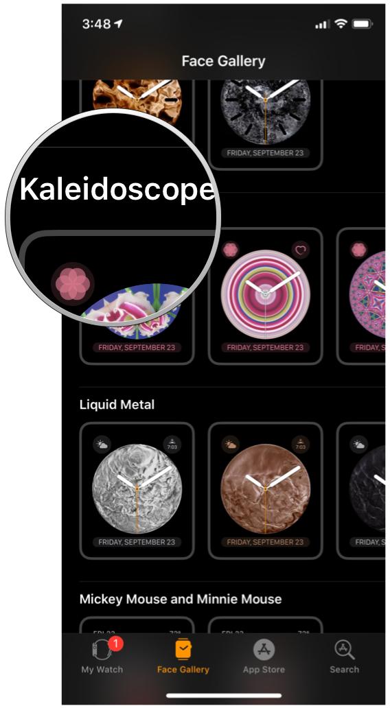 iOS Watch App, Face Gallery, Kaleidoscope,