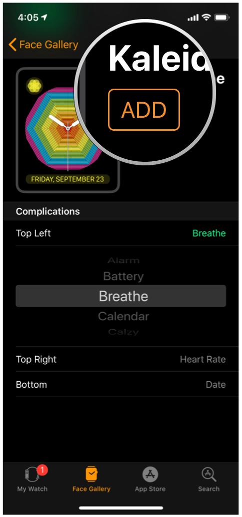 Пользовательское изображение калейдоскопа приложения для часов iOS