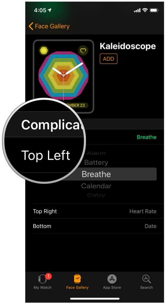 iOS Watch App Kaleidoscope Custom Image complications
