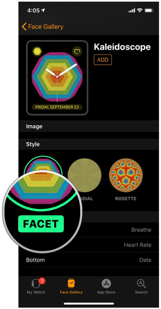 iOS Watch App Kaleidoscope Custom Image style