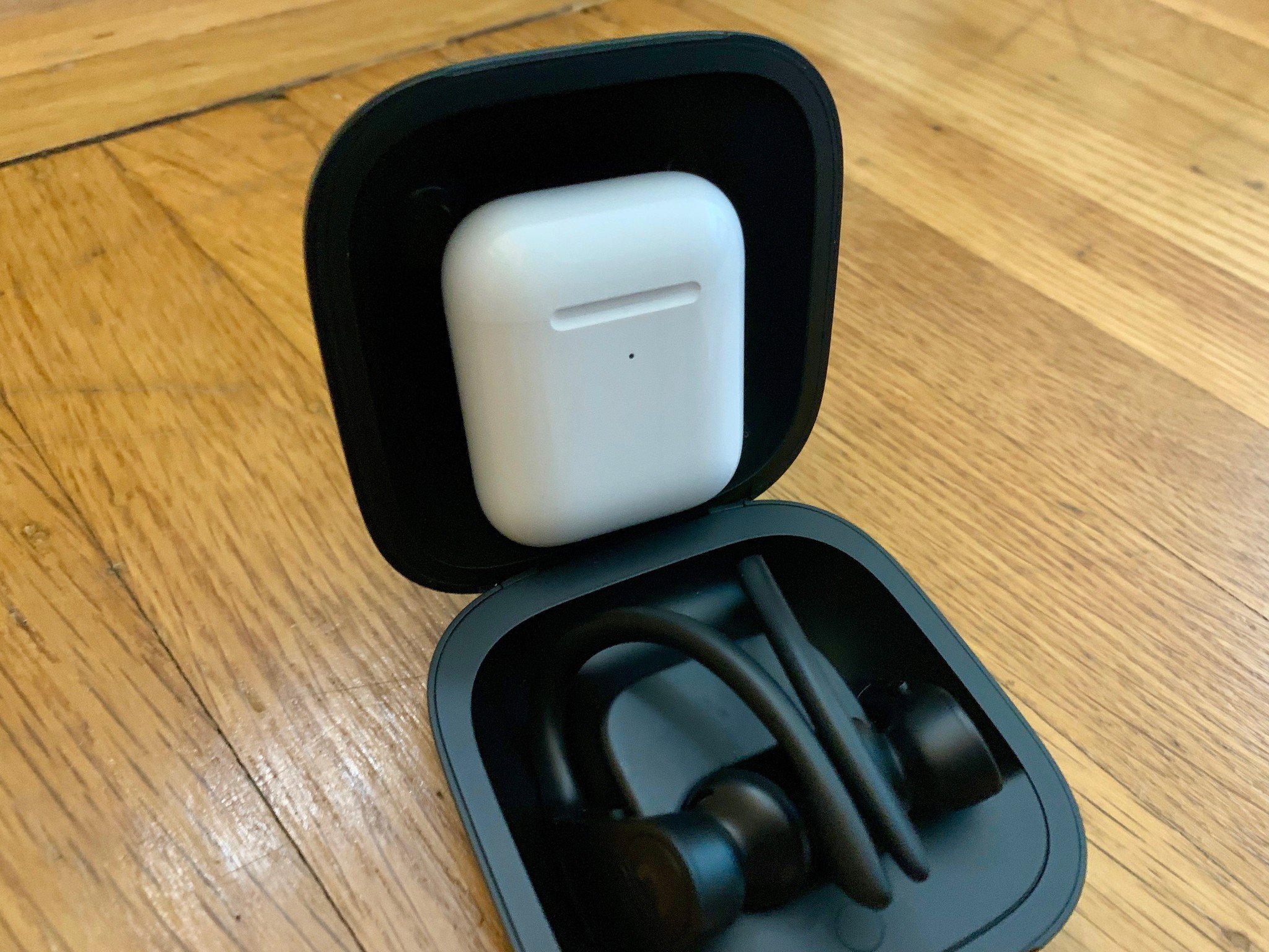 Powerbeats Pro case with Airpods case inside