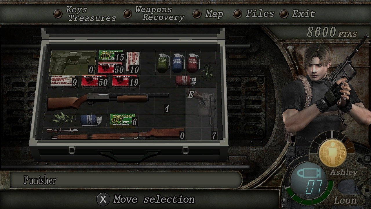 Resident Evil 4 Switch inventory menu