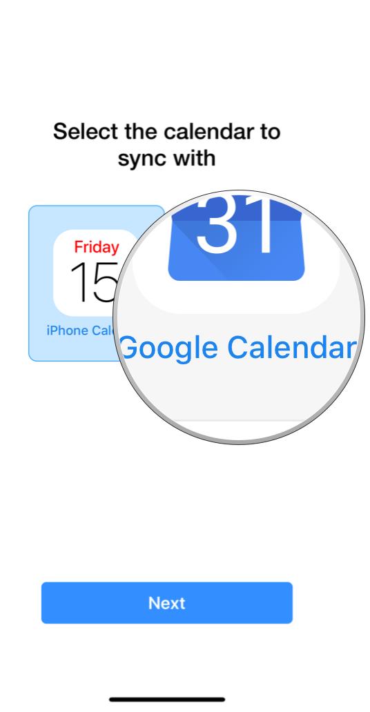 Readdle Calendars 5 choisissez google calendar
