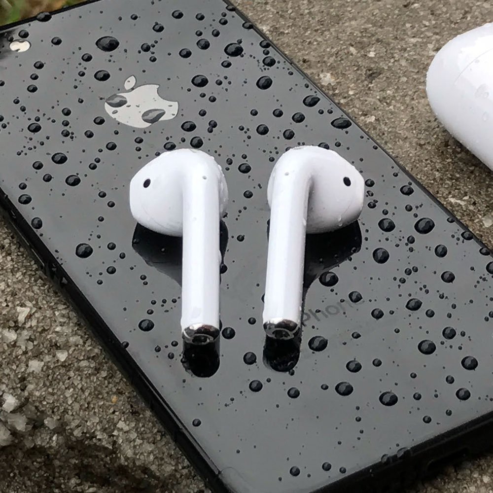 AirPods on an iPhone