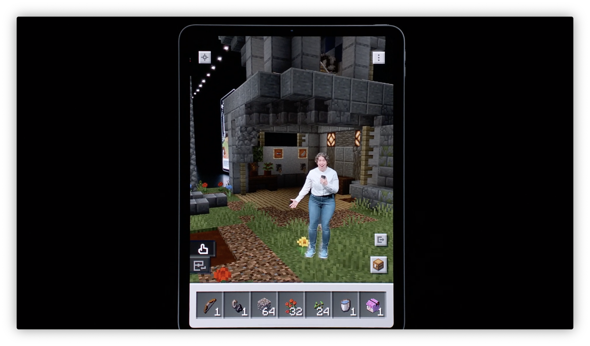 Apple demonstrating AR Minecraft at WWDC