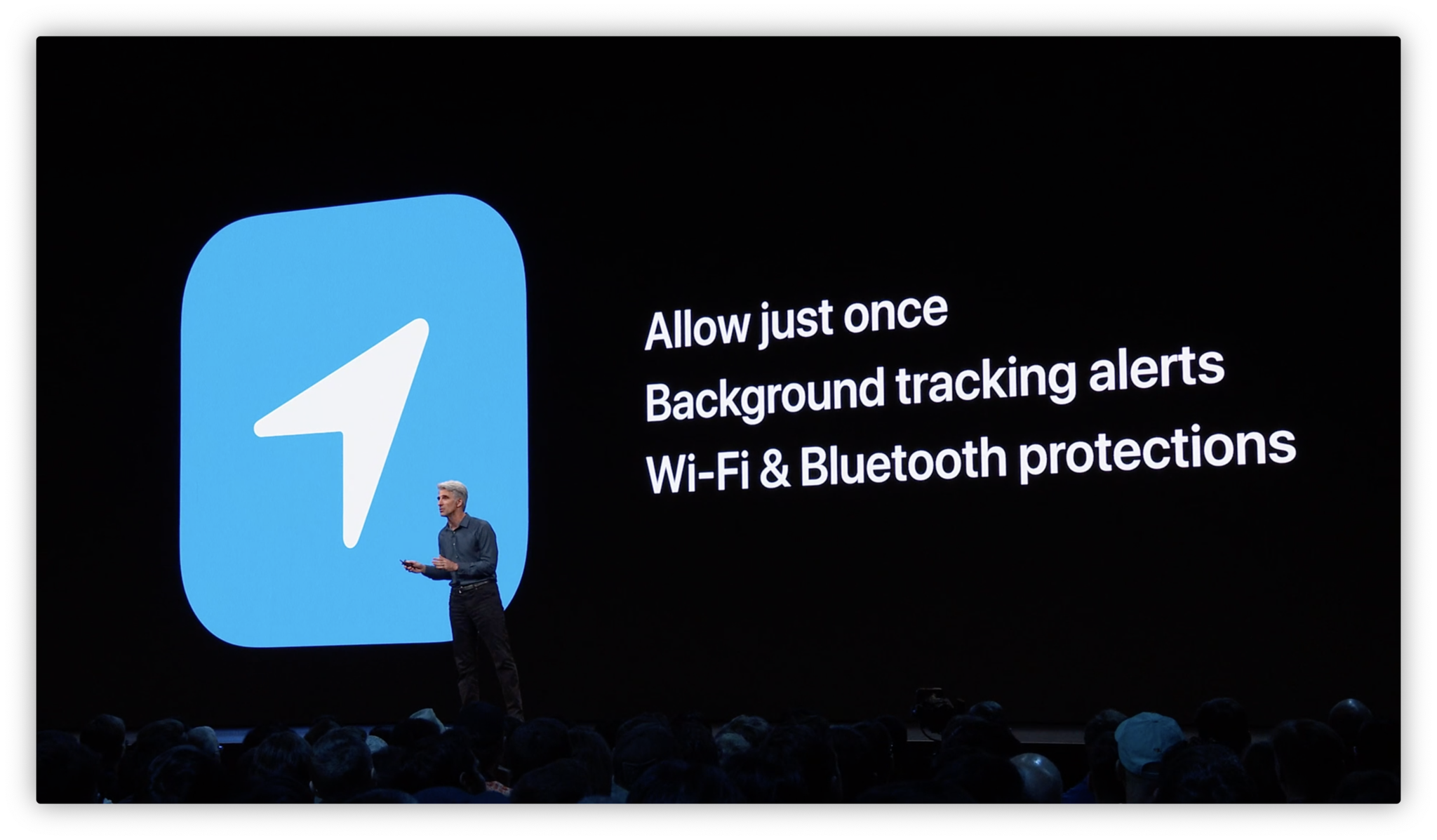 Apple announcing iOS 13 Privacy features at WWDC