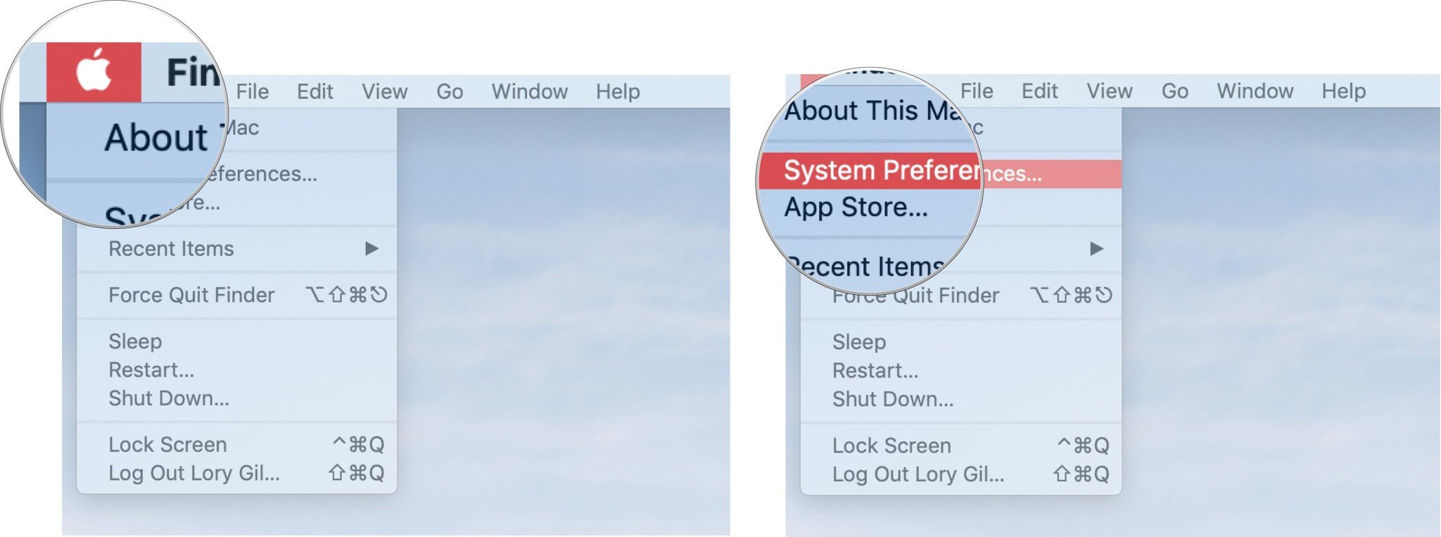 Click on the Apple Icon in the Menu Bar, then click on System Preferences