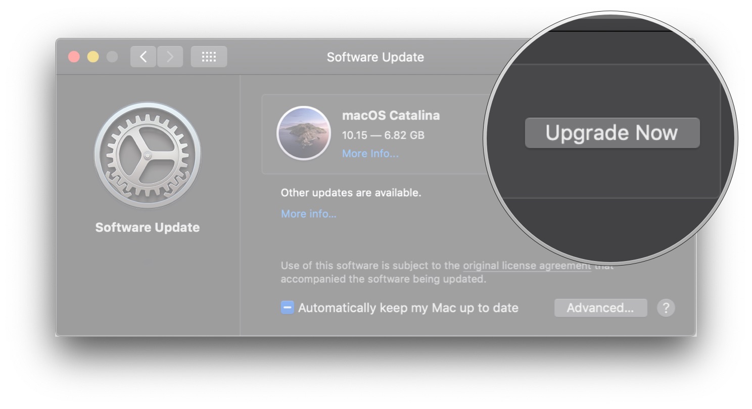 Чтобы выполнить обновление после переустановки более ранней версии macOS, нажмите «Обновить сейчас».