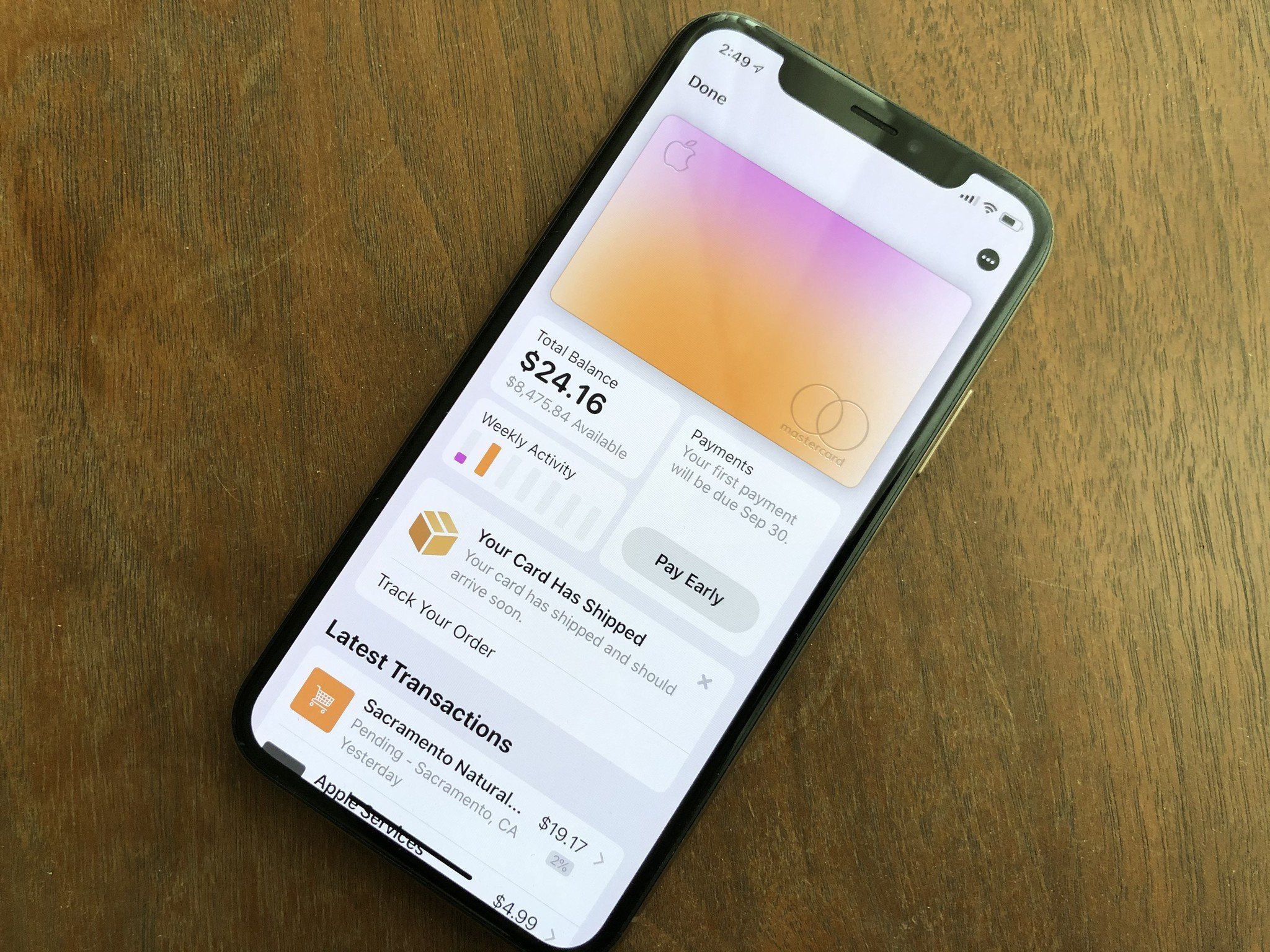 Apple Card in the Wallet app